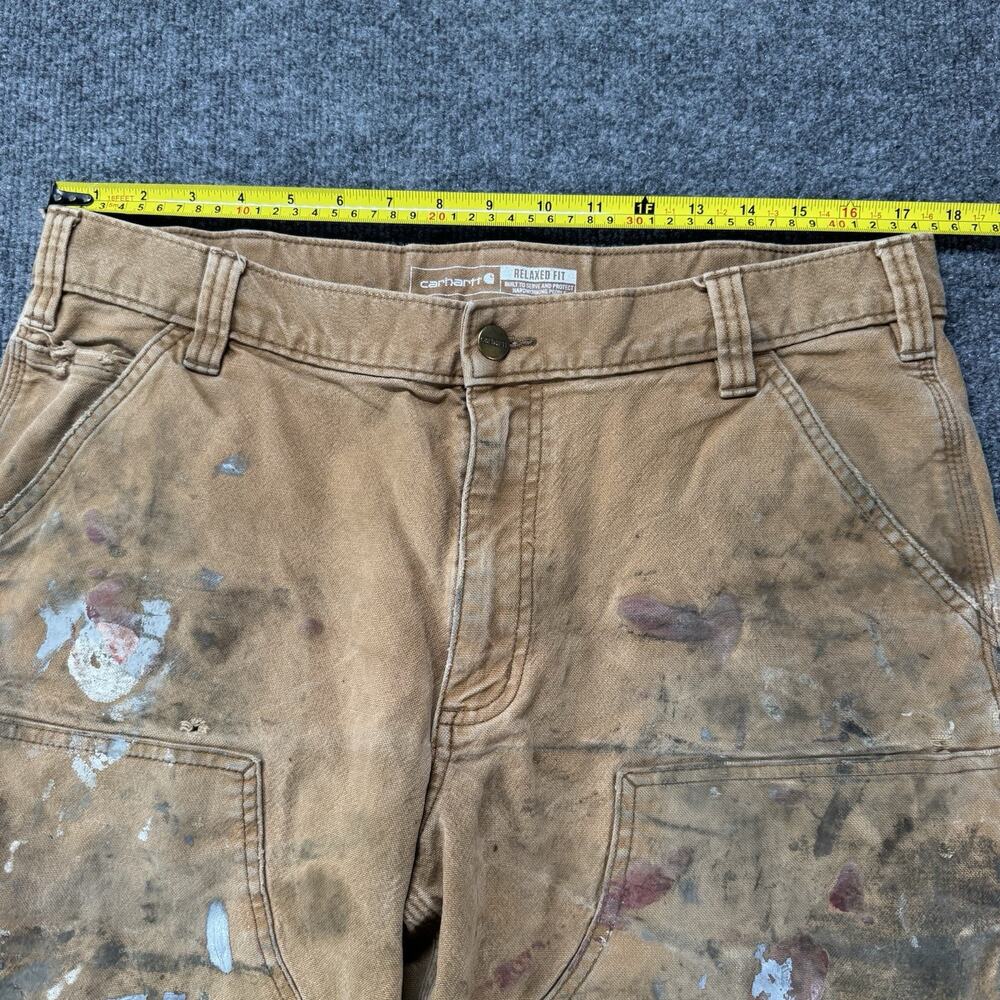 Carhartt Double Knee Pants 36x34 Relaxed Fit Utility Work Pants Distressed - Picture 9 of 11